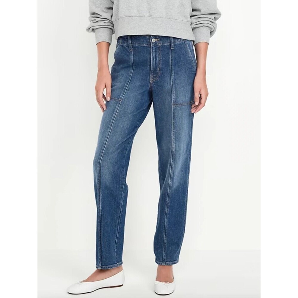 OLD NAVY High-Rise OG Loose Utility Jeans Blue Women's Size 2 Relaxed Boho